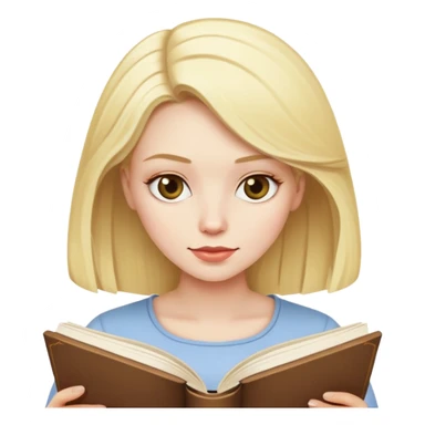 Blonde woman reading a book sticker