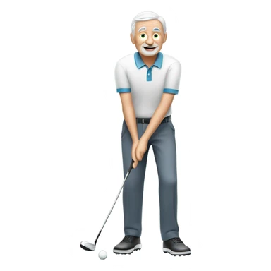 Elderly white male playing golf sticker