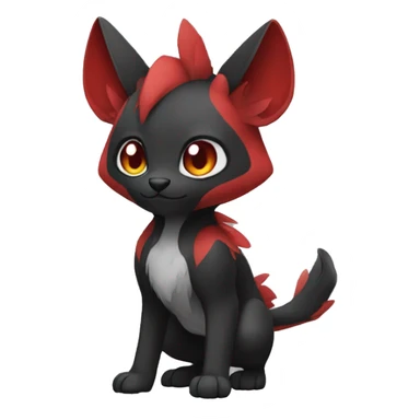 Cute cool black red animal hybrid Fakemon full body sticker