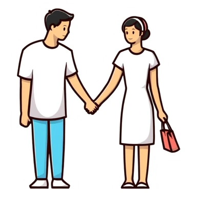couple holding hands romantic sticker