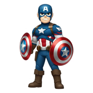 Captain America, full body view, holding his shield is his hand sticker