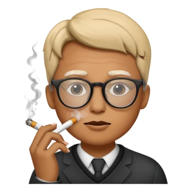 Una cara fumando y usando lentes  sticker