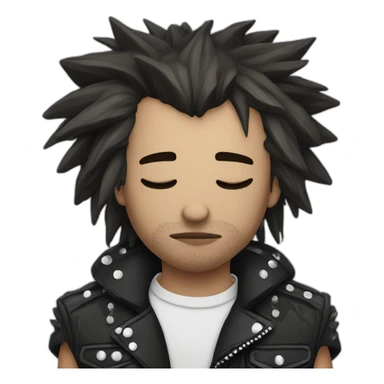 Punk rock star sleeping sticker