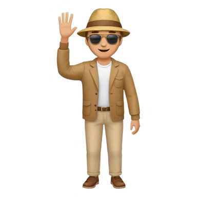 man full body waving sticker