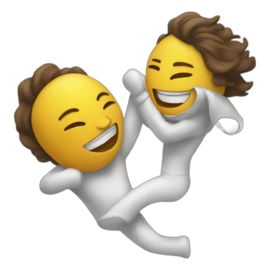 two people pillow fighting playfully and laughing sticker