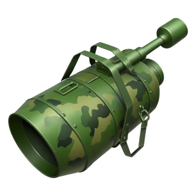 generate a realistic green elongated anti-tank mine that can be carried by a drone sticker