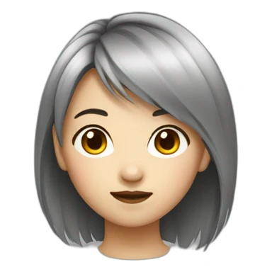 Asian girl with boyish hair sticker