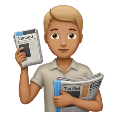 newspaper under arm sticker