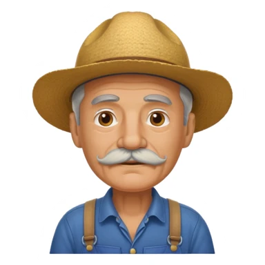 old man wear with mustache wearing farmer's uniform  sticker