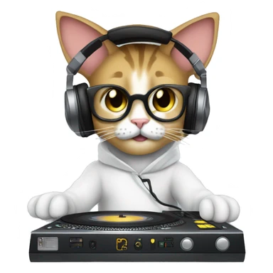 I want an emoji of a cat being a DJ sticker