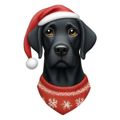 Black Labrador with Christmas shirt  sticker