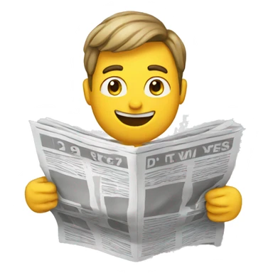 a cartoon character holding a newspaper sticker