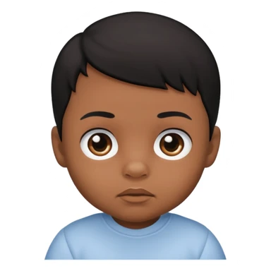 Baby boy with black hair and brown skin and black eyes sticker