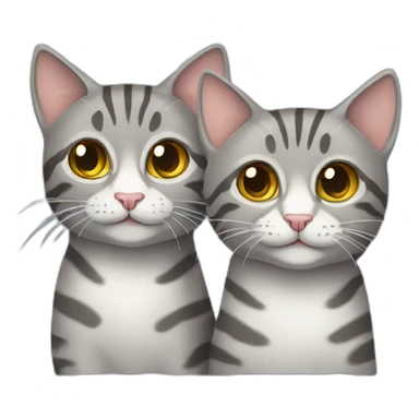 two gray tabby cats sticker