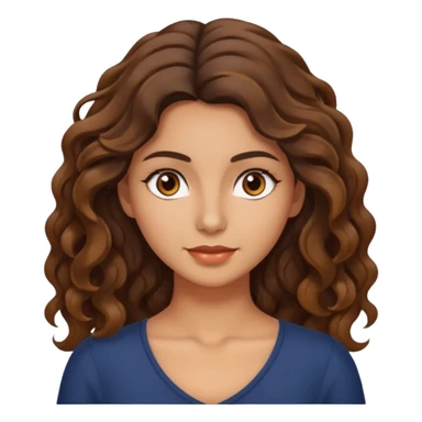 Morena com cabelo ondulado nas pontas  e de pelo um pouco bronzeada sticker