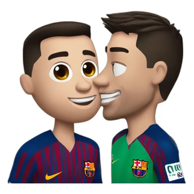 Ronaldo kiss messi sticker