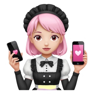 mix light pink dark pink and white girly phone maid sticker