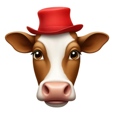 Cow wearing red hat  sticker