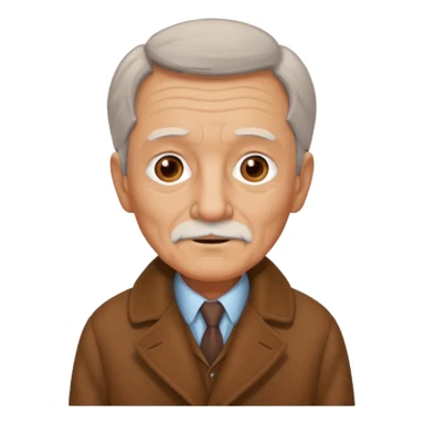 old man with vintage coat sticker