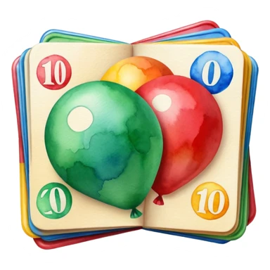 watercolor Lotto cards book sticker