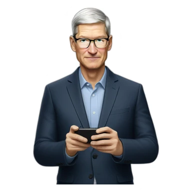 Tim cook taking photo with iPhone sticker