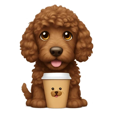 Brown doodle with pup cup sticker