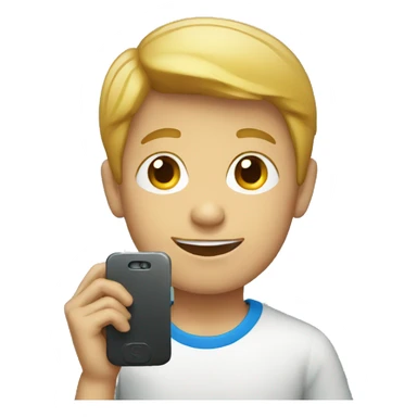 Boy with phone sticker