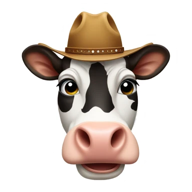 Cow wearing a cowboy hat sticker