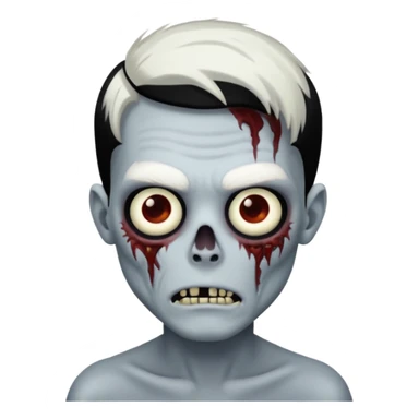 a zombie boy with a white hair sticker