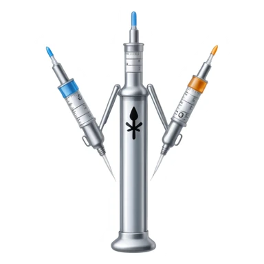 Stick figure made of syringes sticker