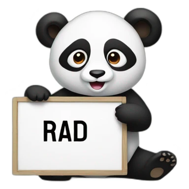 Panda holding a sign that says raid sticker