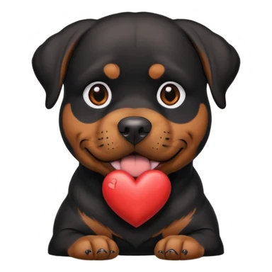 rottweiler with a heart sticker