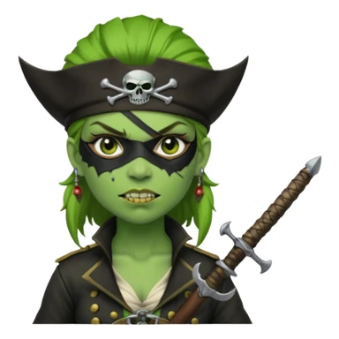 ork pirate woman sticker