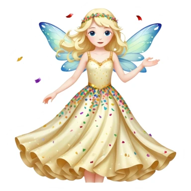 Beautiful Birthday Confetti fairy sticker
