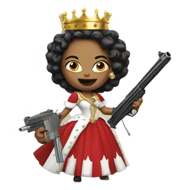 Queen with gun sticker