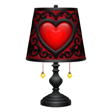 goth themed heart with a black lace lamp sticker
