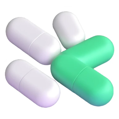green and white pill sticker