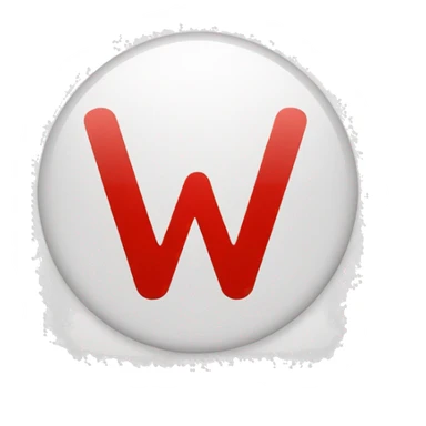 A red circle with a white letter W sticker