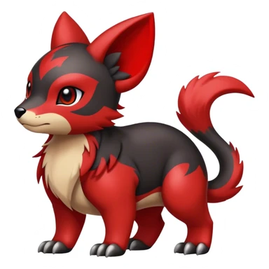 Cute cool black red animal hybrid Fakemon full body sticker