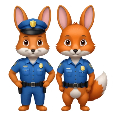 لباس پلیسیخرگوش با روباه sticker