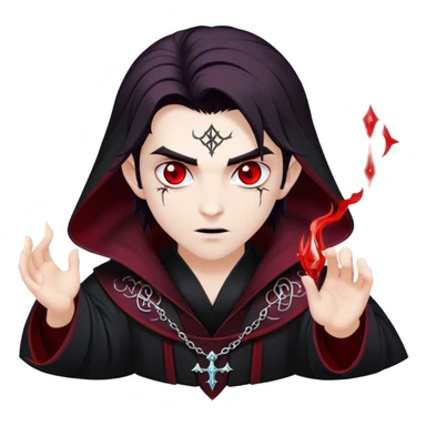 Cinematic Realistic WoW Vampire Mage Portrait, depicted with dark and mysterious elegance, wearing a flowing black robe intricately adorned with arcane silver filigree and esoteric runes. His pallid, almost ethereal skin contrasts with deep crimson, mesmerizing eyes, while his dark, slick hair falls in sleek strands. Rendered with lifelike texture and moody, dramatic lighting, high shine, noble and formidable, capturing the essence of a legendary vampire mage of Azeroth. sticker