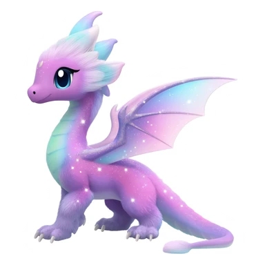 Pastel nebula furry realistic glittery Randomly-faerie-drake-colored sparkly exotic Fakémon-creature sticker