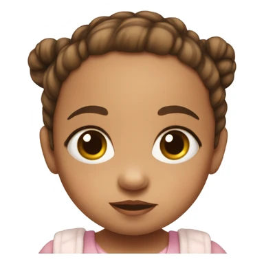 baby girl with brown pigtails and big eyes sticker