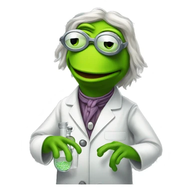 Kermit the Frog Mad-Scientist sticker