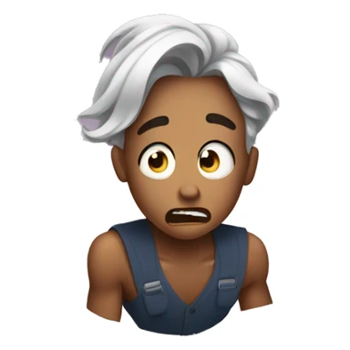 Scared and fainting  sticker