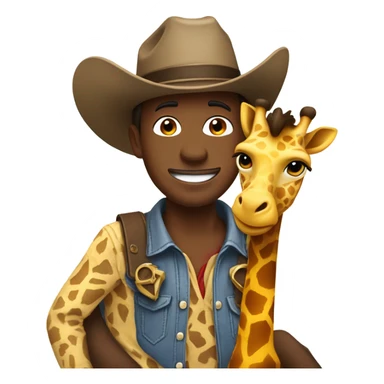 Cowboy riding a giraffe  sticker