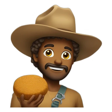 falafel wearing a cowboy hat sticker