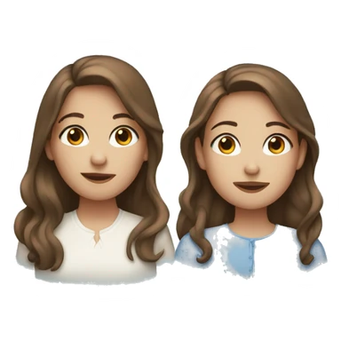 Sisters with brown hair and blue eyes sticker
