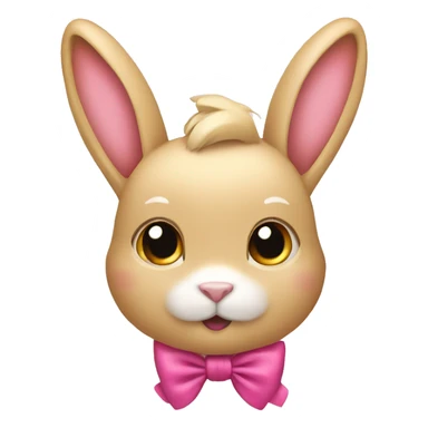 Blonde rabbit with pink bow  sticker