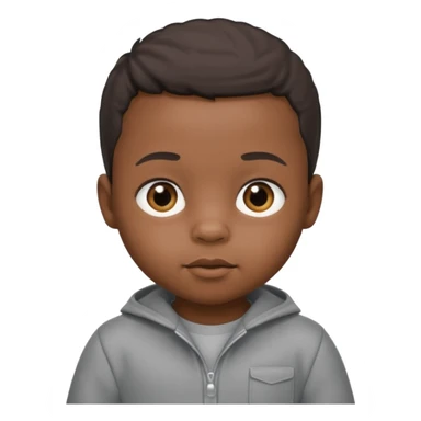 Black baby with straight face in a grey jumpsuit sticker